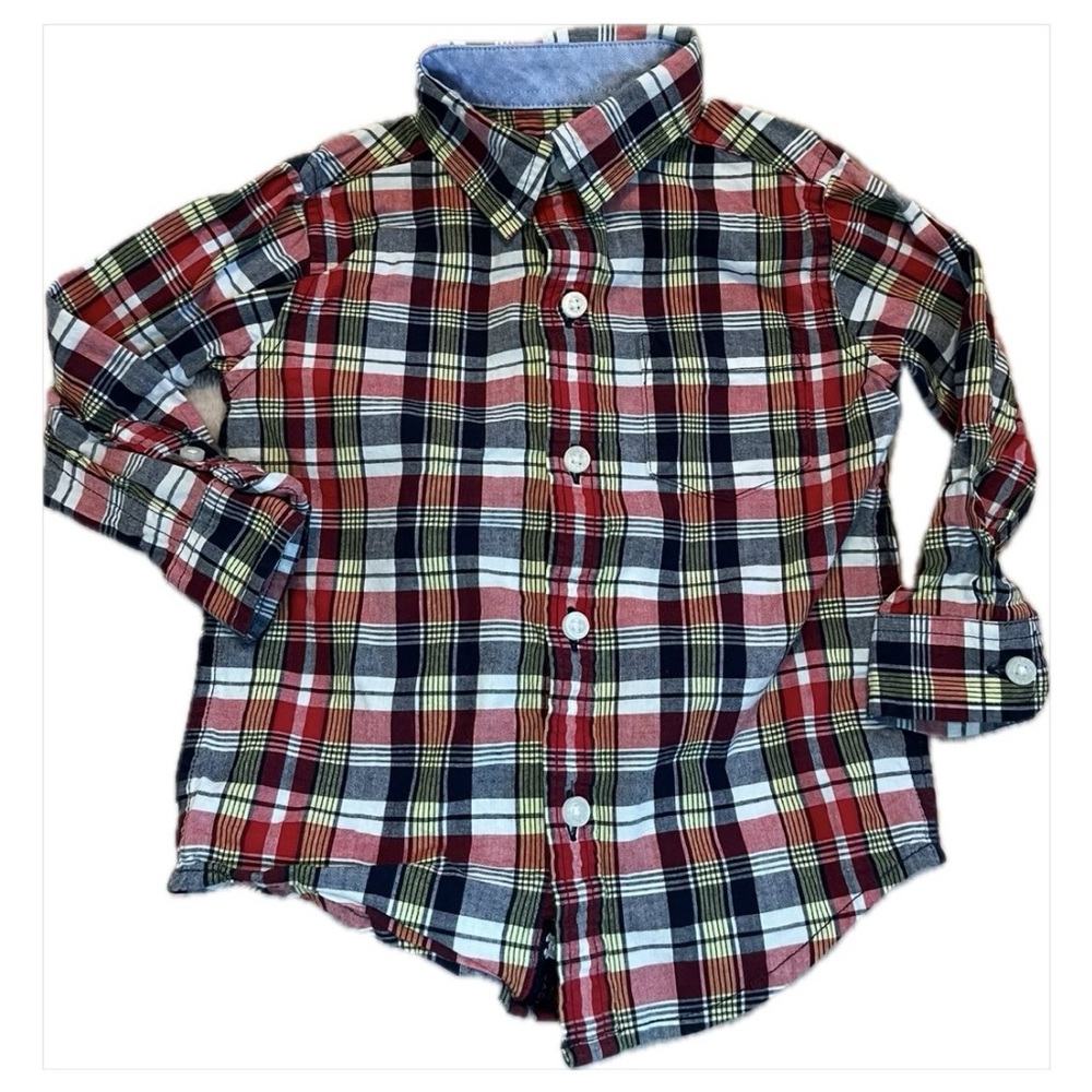 Janie and Jack Red Plaid Button-Down Shirt